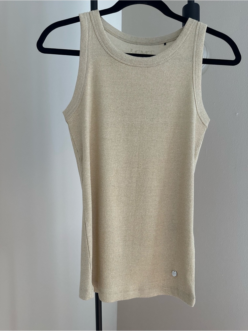 Women’s Ribbed Tank Top in Cream with Subtle Logo